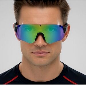 Sport Sunglasses Shield Mirrored Lens Cycling Running Glasses Men UV400 Protect